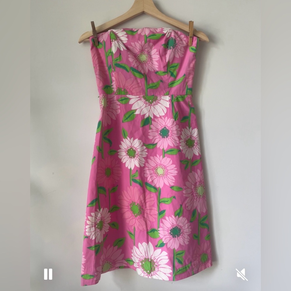 Lilly Pulitzer pink floral scalloped dress